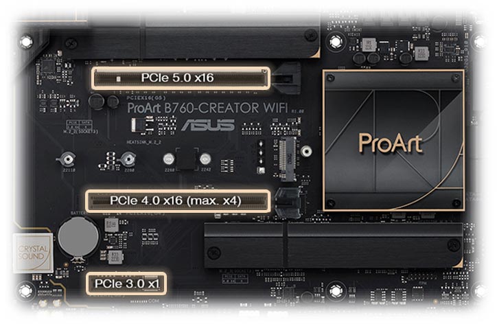 اسلات pcie 5.0 مادربرد ایسوس ProArt B760-CREATOR WIFI